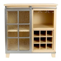 Honeybloom Suzanne Wood & Metal Barn Door Wine Cabinet