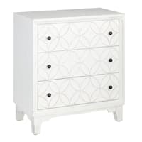 Providence Lorie 3-Drawer Wooden Cabinet, White