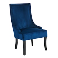 Providence Cassia Velvet Accent Chair, Navy Blue