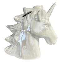 Tiny Dreamers White Ceramic Unicorn Bank, 7"