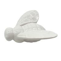 Honeybloom White Ceramic Bee, 3.7"