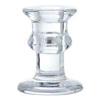 Clear Glass Taper Candle Holder, 3.3"