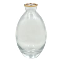 Willow Crossley Rounded Gold Rim Glass Vase, 5"