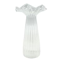 Willow Crossley Clear Glass Petal Top Vase, 9"