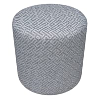 Providence Greta Greek Key Ottoman, Grey