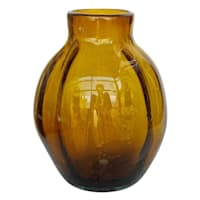 Honeybloom Amber Glass Vase, 7.5"