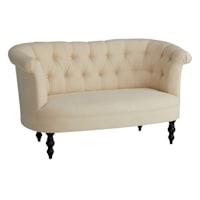 Providence Juliette Tufted Back Loveseat, Ivory
