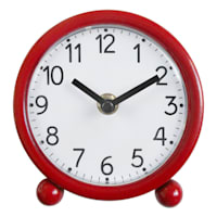 Tiny Dreamers Red Metal Round Clock, 5"