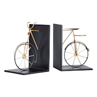 2-Piece Metal Bike Bookend Set, 8"