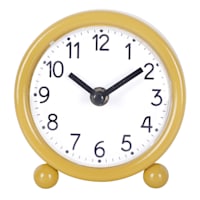 Tiny Dreamers Yellow Round Metal Clock, 5"