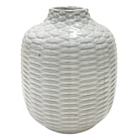 Honeybloom White Textured Ceramic Vase, 5"