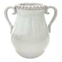 Honeybloom White Ceramic Vase with Handles, 6"