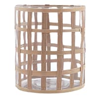 Honeybloom Glass Rattan Votive Holder, 5.5"