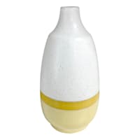 Honeybloom White & Yellow Ceramic Vase, 7.5"
