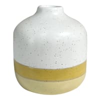 Honeybloom White & Yellow Ceramic Vase, 3"
