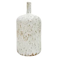 Honeybloom Emily White & Brown Ceramic Vase, 9.5"