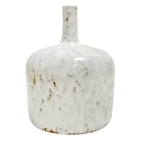 Honeybloom Emily White & Brown Ceramic Vase, 6"