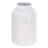 Honeybloom White Metal Vase, 11"