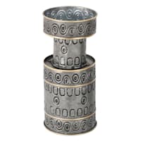 Tracey Boyd Metal Embossed Pillar Candle Holder, 8.5"