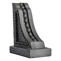 Grey Beaded Wood Bookend, 6"