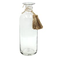 Clear Glass Tassel Vase, 10"