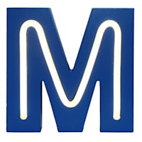 Tiny Dreamers 6" Blue LED Monogram Letter, M