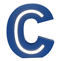 Tiny Dreamers 6" Blue LED Monogram Letter, C
