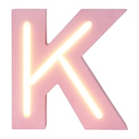 Tiny Dreamers 6" Pink LED Monogram Letter, K