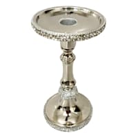 Silver Embellished Candle Holder, 8"