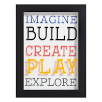 Tiny Dreamers Imagine Build Glass Sign, 6x8