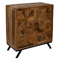 Found & Fable Saffron Cabinet, Natural Mango Wood Finish