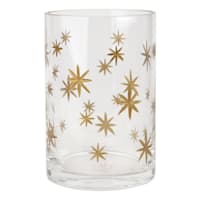 Willow Crossley Gold Etched Star Glass Vase, 6"