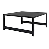 Soho Black Steel Slat Patio Coffee Table, 39.2"