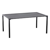 Grammercy Black Steel Slat Patio Coffee Table, 26.5"