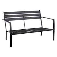 Grammercy Black Steel Slat Patio Loveseat