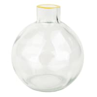 Willow Crossley Yellow Rim Clear Bud Vase, 3"