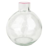 Willow Crossley Purple Rim Clear Bud Vase, 3"