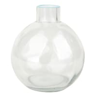 Willow Crossley Blue Rim Clear Bud Vase, 3"