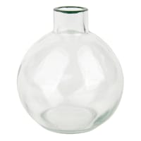 Willow Crossley Green Rim Clear Bud Vase, 3"