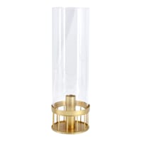 Providence Gold Metal & Glass Lantern, 11.7"