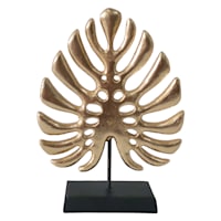 Providence Gold Palm Frond Leaf Figurine, 10.5"
