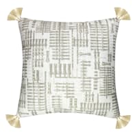 Grey Bone Print Tassel Throw Pillow, 18"