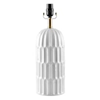 Tracey Boyd White Textured Column Table Lamp, 18"