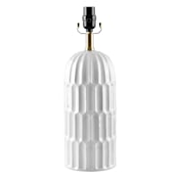 Tracey Boyd White Textured Column Table Lamp Base, 18"