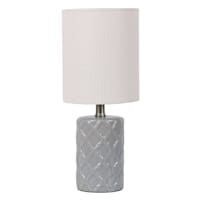 Providence Light Blue Quatrefoil Ceramic Mini Table Lamp with Shade, 12"
