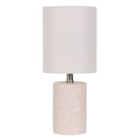 Honeybloom Cream Floral Ceramic Mini Table Lamp with Shade, 12"