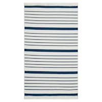 (D585) Honeybloom Arya Blue Striped Washable Accent Rug, 3x5