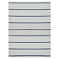 (D585) Honeybloom Arya Blue Striped Washable Area Rug, 8x10