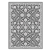 (B845) Providence Tiffany Grey Floral Area Rug, 5x7