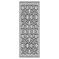 (B845) Providence Tiffany Grey Floral Runner, 2x7